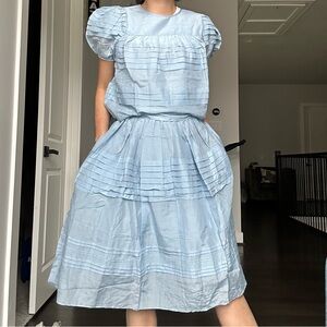 Thierry Colson Blouse and Skirt in Heaven Blue Size Small
